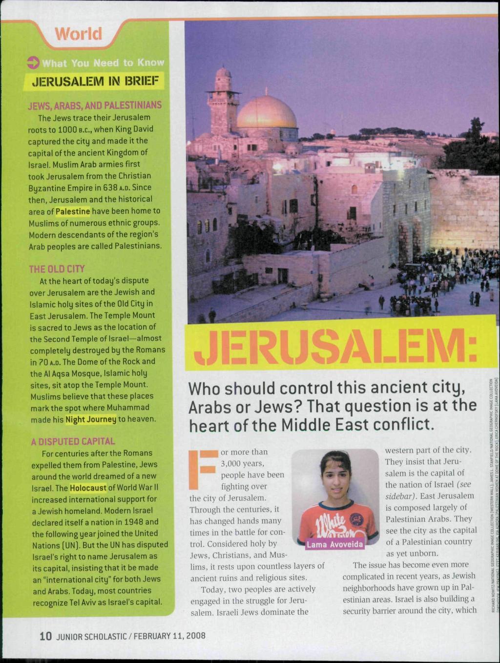 JIERIJSALIEM IN I3RIIEF JEWS, ARABS. AND PALESTINIANS The Jews trace their Jerusalem ^ roots to 1000 B.C., when King David captured the city and made it the capital of the ancient Kingdom of Israel.