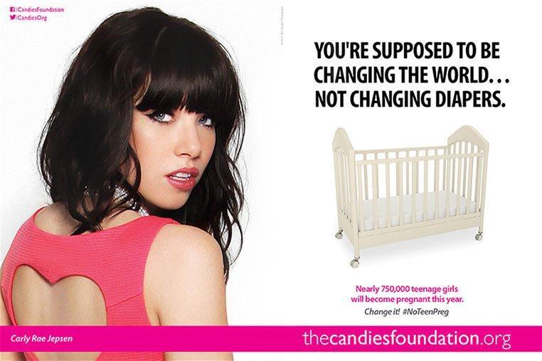 Ad #13: Carly Rae Jepsen Crib You re supposed to be changing the world, not diapers.