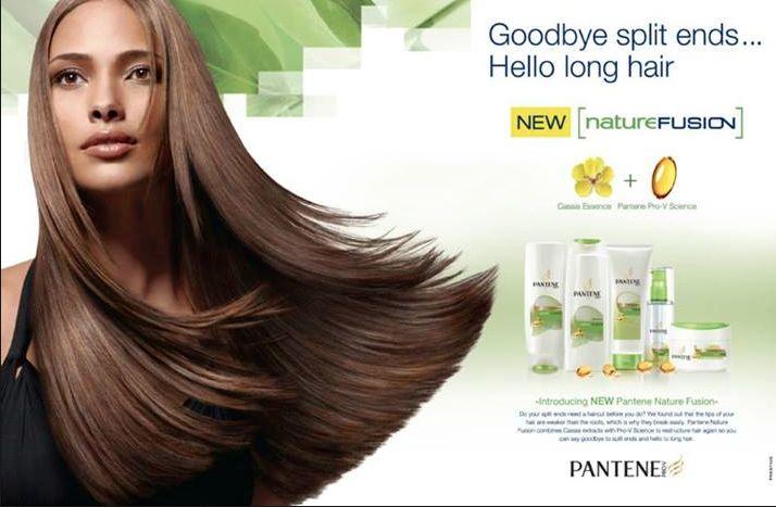 Ad #14: Model with beautiful hair. Goodbye split ends, hello long hair.