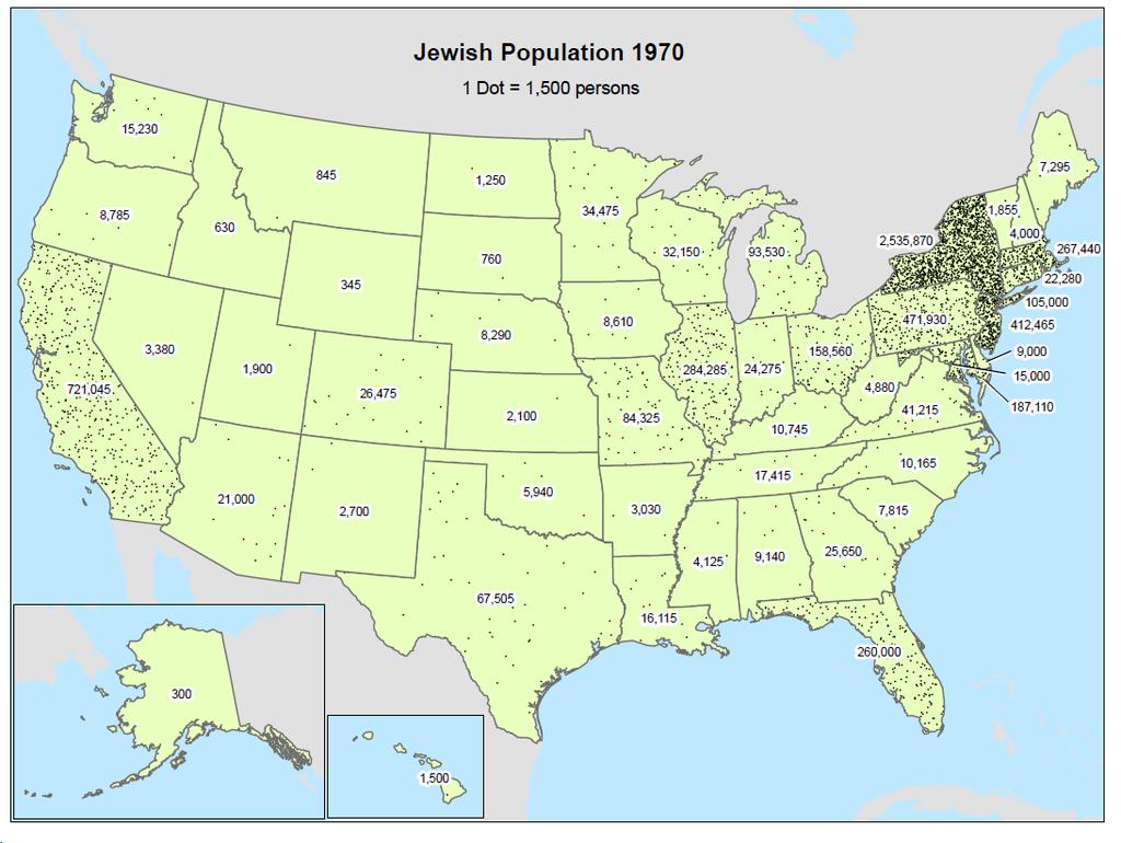 6 42% of Jews live in New York 77%