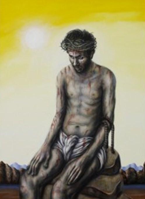 Station Ten:- Jesus is stripped of his clothing. We adore you O Christ, and we bless you. Because by your Holy Cross you have redeemed the world. READING John 19 vv.