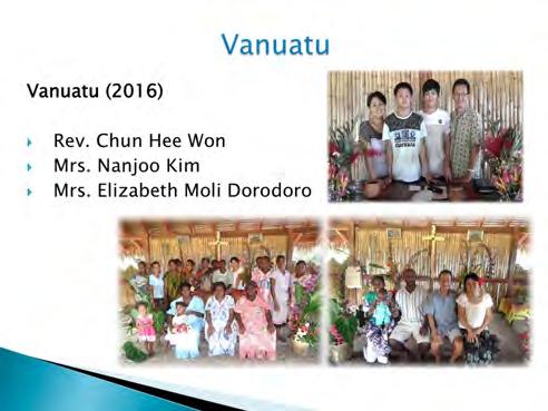The Secretary of NZKWCTU, Mrs. Brenda Seo, was a good friend of Mrs. Nanjoo Kim in Vanuatu. After Brenda participated in the world convention in Adelaide in 2013, she experienced much blessings.