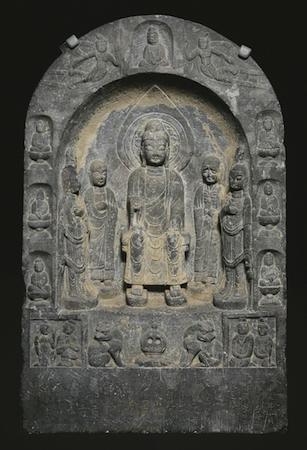 The main branches of Buddhism Share Tweet Email Enlarge this image. Stele of the Buddha Maitreya, 687 C.E., China; Tang dynasty (618 906). Limestone.