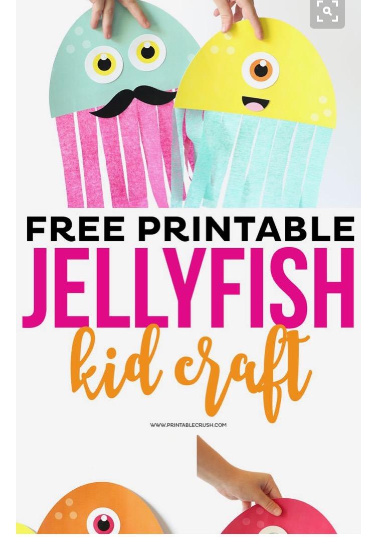 Jelllyfish- All Age Groups Materials Needed: Card stock(variety of colors) scissors, glue sticks, crepe streamers Go to printablecrush.