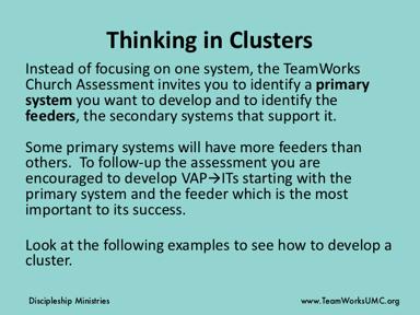 Now you are going to introduce the concept of clusters.