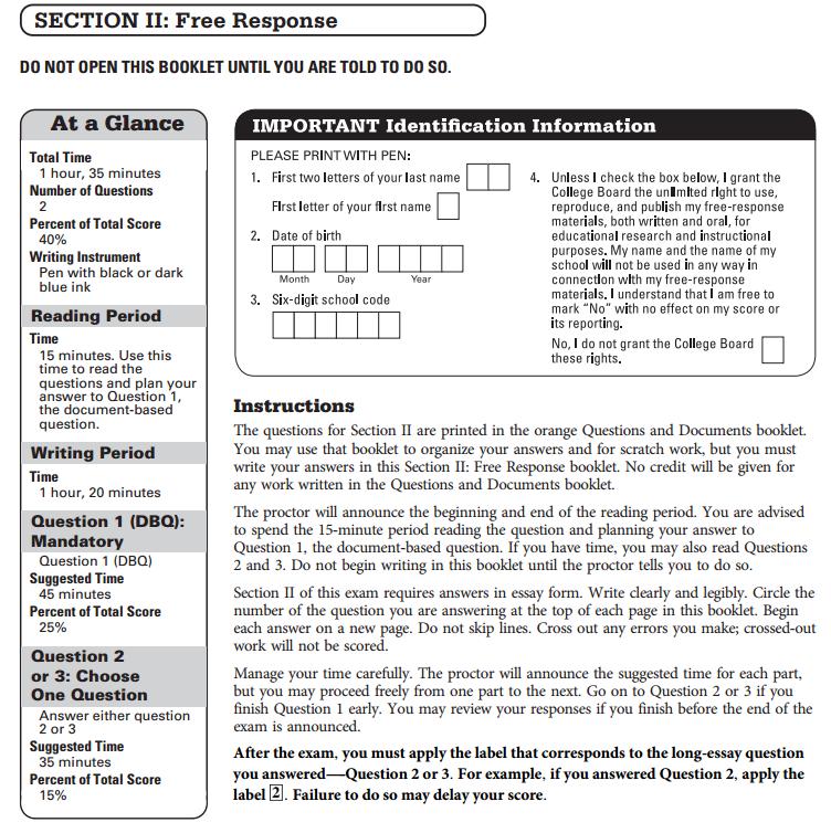 REPURPOSED AP EUROPEAN HISTORY DBQ AP European History Practice Exam NOTE: This is an old format DBQ from 1993 reformatted in an effort to conform to the new DBQ format.