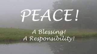 Peace, What a Blessing and Responsibility! Introduction: I. Our lesson today is on peace! A.