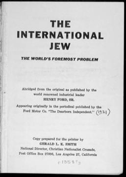 The Protocols is a work of fiction, specifically written to blame Jews for many of the world s problems. Those who distribute it claim that it documents a Jewish conspiracy to control the world.