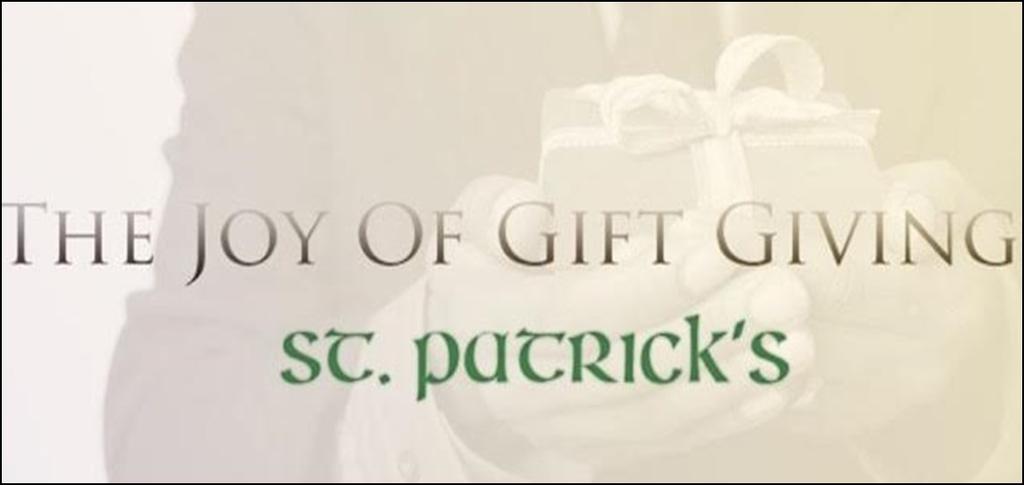 " (Mt 11:28; Pt 5:7; Jn 14:17) If you would like a copy of your giving for tax purposes please email Jackie at: Jackie@mystpatricks.