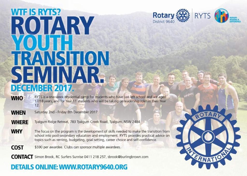 Rotary Club of Jimboomba If you know of a young person that would be