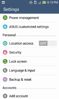 הגדרות מקלדת ASUS צור הודעות,SMS דואר אלקטרוני, וסיסמאות כניסה ממקלדת המגע של.ZenFone לגישה אל הגדרות מקלדת :ASUS 1. הפעל את ההגדרות המהירות ולאחר מכן הקש. 2.