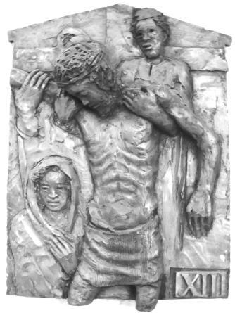 Thirteenth Station: Jesus' body is removed from the cross Psalm 22: 7-12 But I am a worm, not a man; the scorn of men, despised by the people.