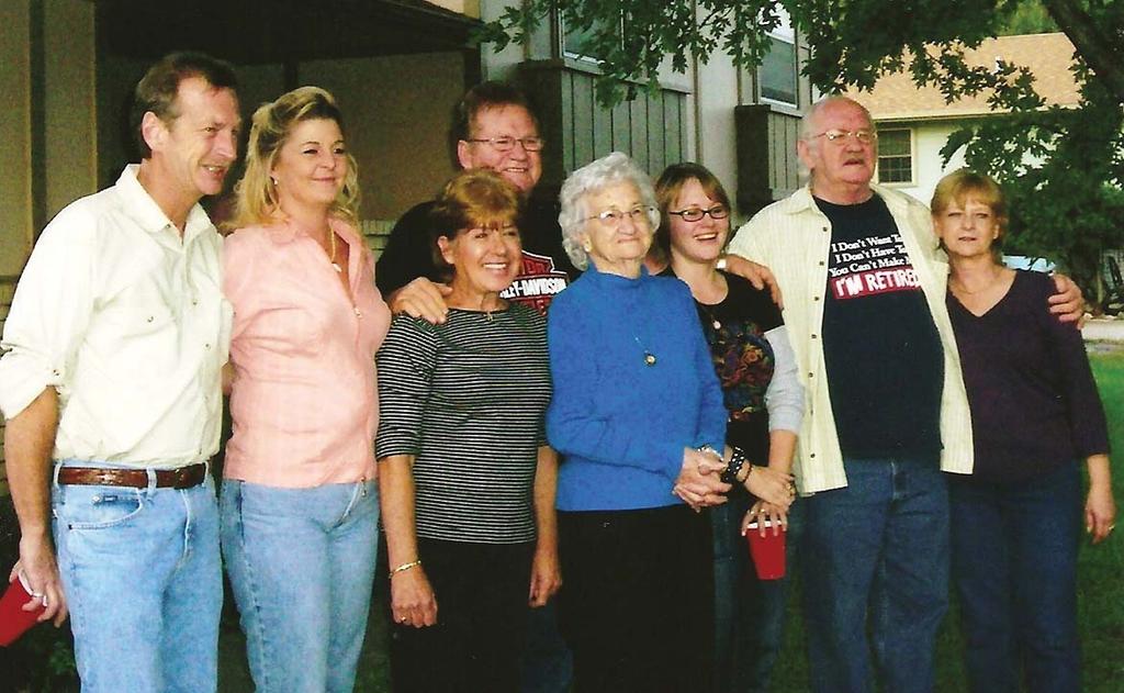 Above, July, 2000, near Clearwater Hartley family reunion Eldon Hartley s Family L-R: