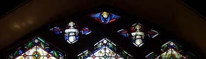 Figures 4 6, Christ Church memorial windows: left Joel Stone window (manufacturer