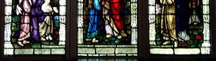 Family memorial windows consist of two in the nave and one in the tower of ca.