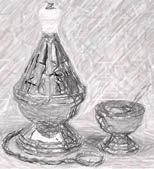 Censor or Thurible - This is used at solemn (holy) occasions and funerals to incense people and sacred things.