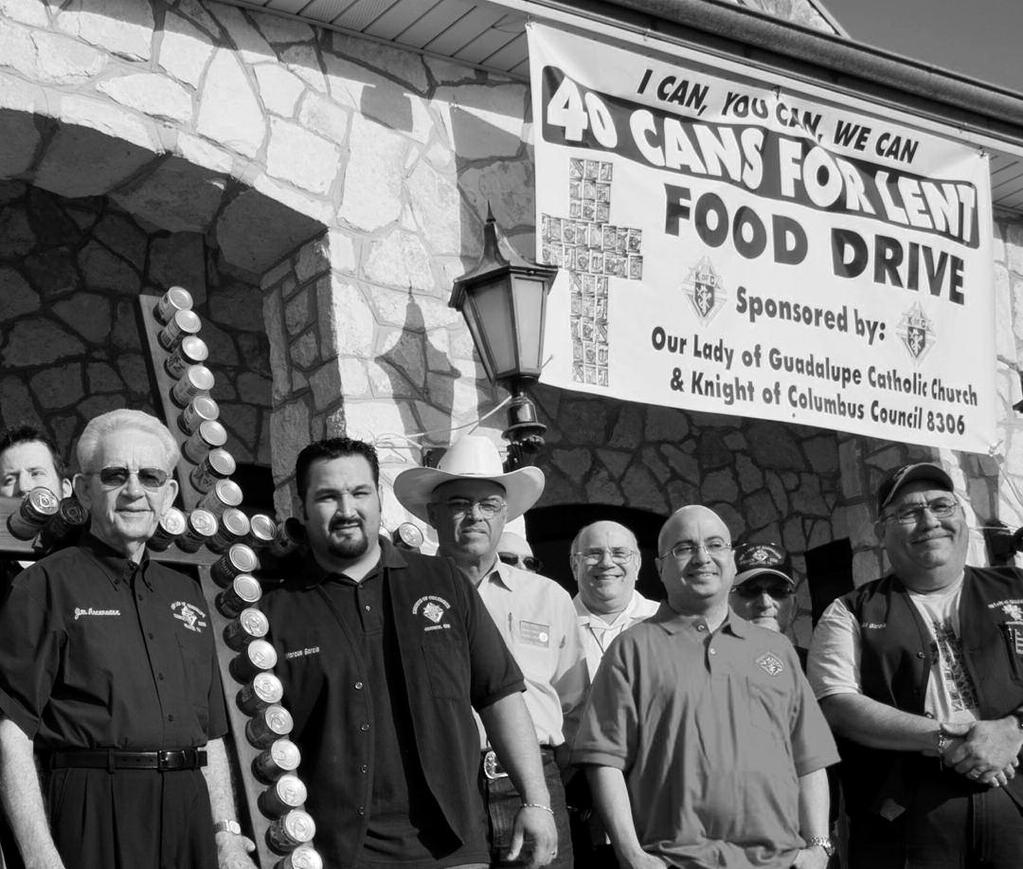 One Can Can Make a Difference Free Throw Participation Our Lady of Guadalupe Council 8306 in Helotes, Texas, collected 4,300 cans of food during its 40 Cans for Lent drive in 2011.