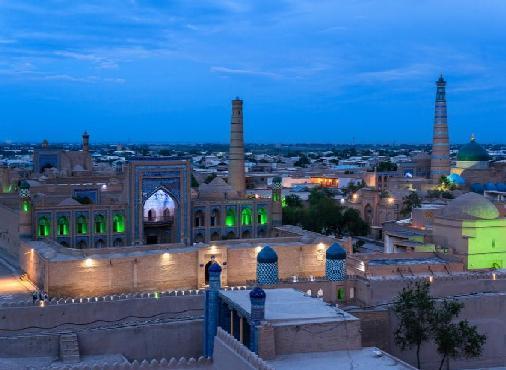 DAY 2 Khiva Khiva is one of the pearls of Uzbekistan like Samarkand and Bukhara, which consists of two parts: Ichan Kala (internal city, which is fenced with walls) and Dishan Kala (outer city).