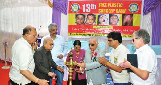 Rotary Club of Bombay Mid-Town and Rotary Club of Jalna coorganised a 10-day Free Plastic Surgery Camp at the Mission Hospital in Jalna. President R.P. Anand and Rtn Badrinarayan Barwale inaugurated the 13th edition of the annual camp.