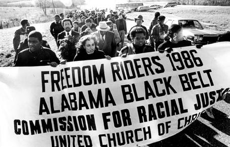 The UCC s Commission for Racial Justice oganized new Freedom Rides in 1986 to protest African-American voter intimidation in Alabama.