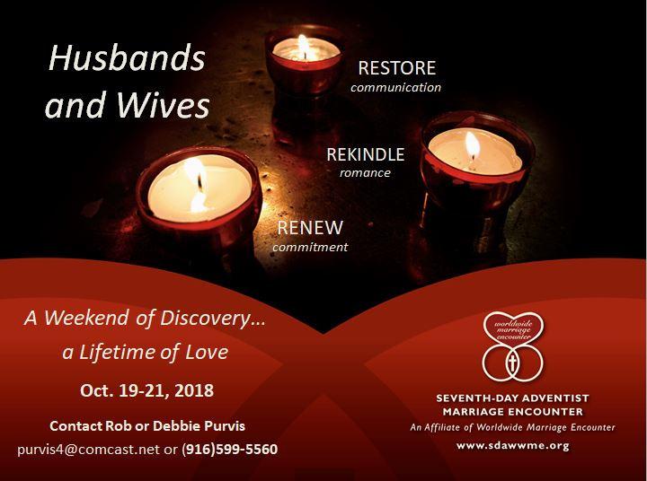 Marriage Encounter Weekend Applications for the Oct. 19-21, 2018 Sacramento Marriage Encounter Weekend are now being accepted.