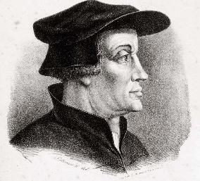 Swiss reformer Huldrych Zwingli (1484-1531) [picture from jwest.wordpress.com] disagreed with both Luther and the Anabaptists on the significance of baptism.