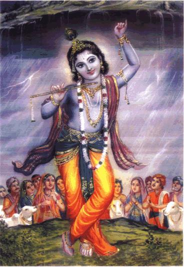 When Krishna heard the prayer of His devotees He immediately knew it was Indra who was harassing them. Normally, around this time of year the weather wasn t like this.