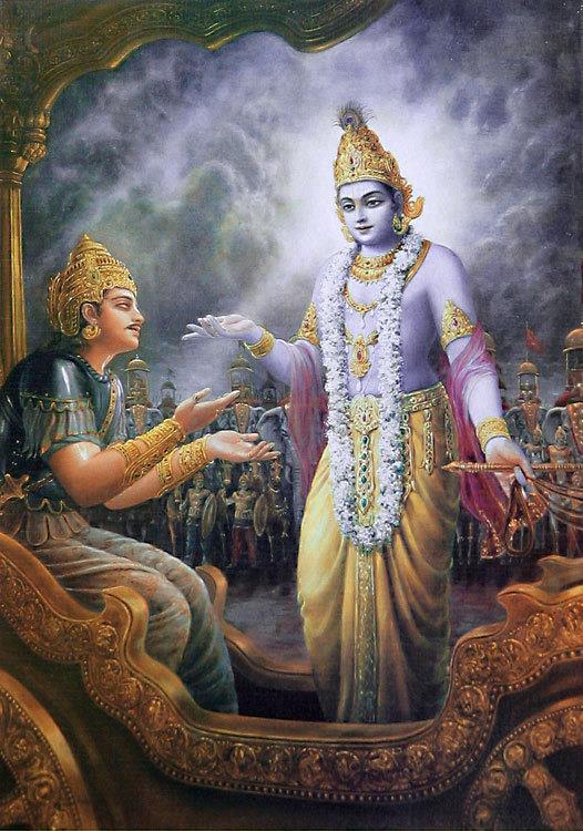 Arjuna said: 1. Renunciation of actions, O Krishna, Thou praisest, and again Yoga! Tell me conclusively which is the better of the two. The Blessed Lord said: 2.