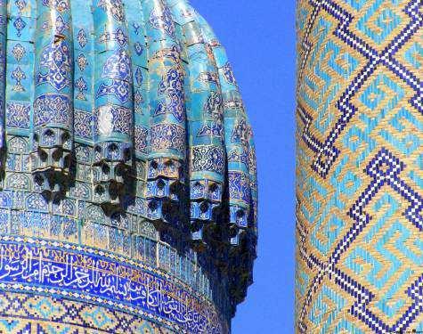 Shakhi Zinda complex is one of the most mysterious and unique architectural monuments of Samarkand. It consists of rows of refine sparkling blue colors tombs.
