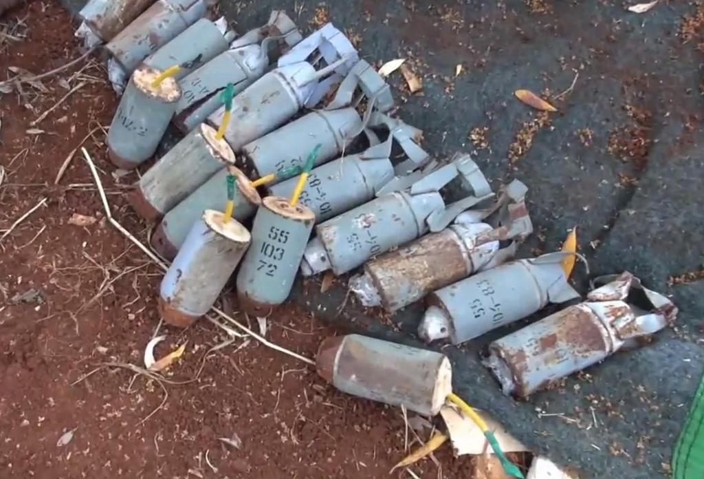 The Syrian regime used cluster bombs extensively in an unprecedented manner in 2014 On 12 April 2014, the Syrian Air Force shelled Kafr Hamra in the countryside of Aleppo with cluster bombs.
