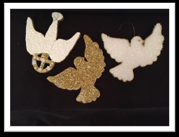 Dove: The dove represents innocence and purity; signifies the Holy Spirit and the presence of God.