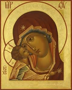 The first, and less common pattern, is that of Mary and Jesus surprised by a vision of angels. This is the iconic pattern of this painting.