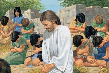 The Savior told the people to kneel down.