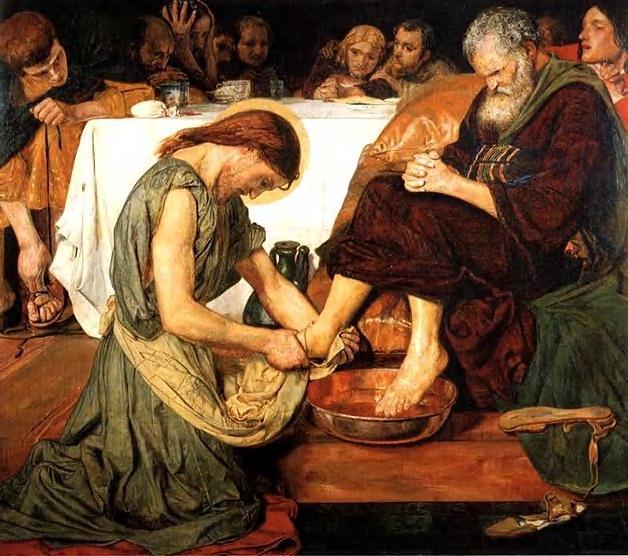 Christ Washing Peter's Feet, 1851, Madox Brown But Jesus summoned them and said, You know that the rulers of the Gentiles lord it over them, and the great ones make their authority over them felt.