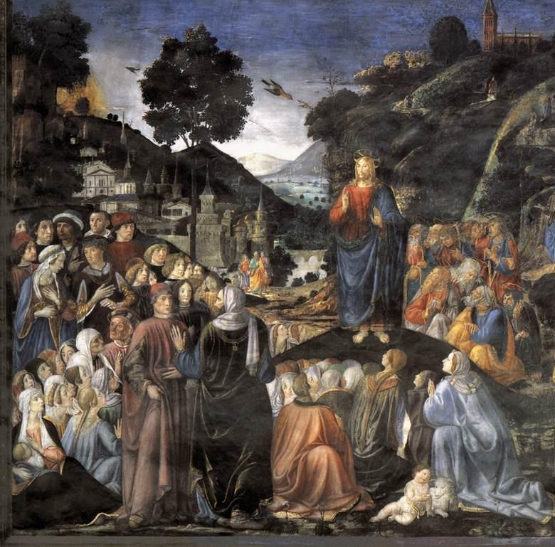 For me Your Lamb to earth You came. Sermon on the Mount, 1481-81, Cosimo Rosselli (detail) come from him, and he sent me.