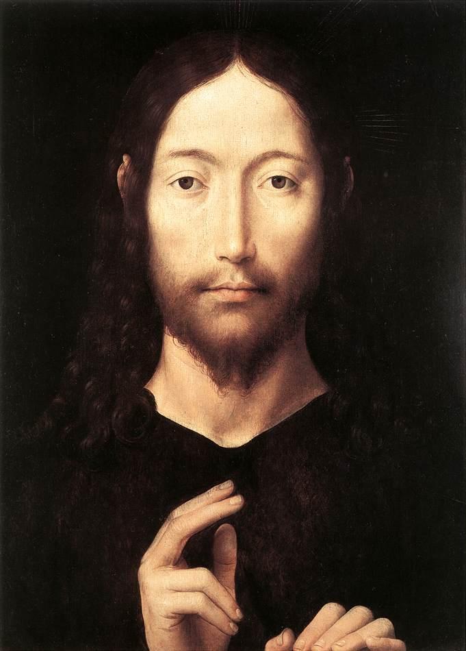 Christ Giving His Blessing, 1478, Hans Memling 37: Thursday of the Passion ------------ April 14, 2011 In a Garden In a garden our dear Lord began His Sacred Passion.