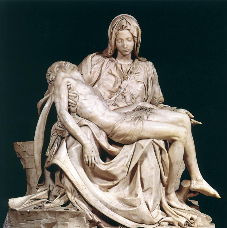 Pieta, 1499, Michelangelo Buonarroti 45: Good Friday ------------------------ April 22, 2011 The Greatest Love O Jesus, on Good Friday the soldiers who nailed You to the Cross, afterwards sat and