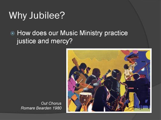 The title for my talk is The Year of Jubilee. This might surprise you as a title for a talk on music ministry, so let me give you a little expositional back story.