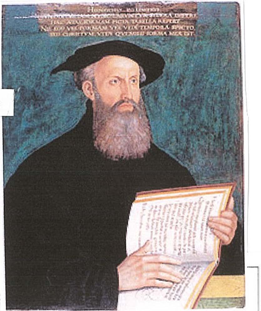 OVERVIEW OF CHURCH HISTORY IN 36 ILLUSTRATED LECTURES TOPIC FOR LECTURE 20- HEINRICH BULLINGER (1504-1575) Please tell us about Heinrich Bullinger, who succeeded Zwingli as the chief minister of the