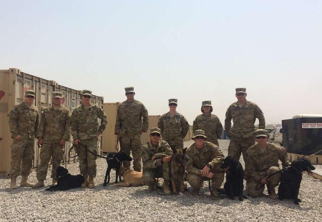Hi ma'am I am SPC Davey and currently deployed with my dog Buster in Iraq and I stumbled upon some letters that were sent to us with stockings.