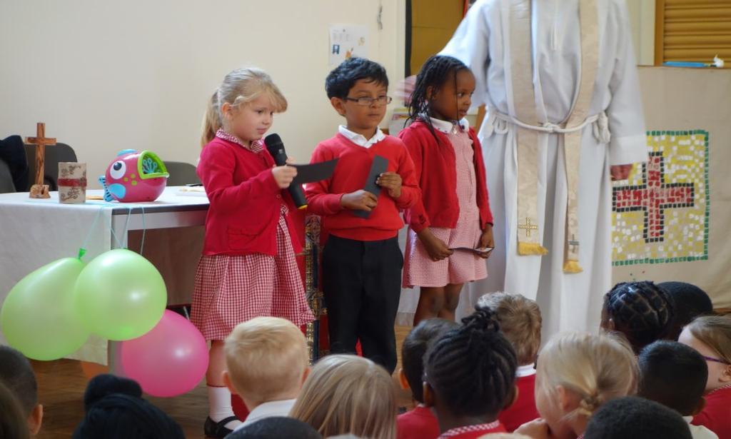 All pupils take part in our weekly Eucharist service held in the school. In September, January and April the whole school takes part in a celebration of the Eucharist at St. Botolph's Church.