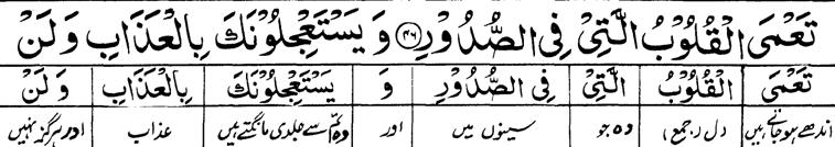 Part: 17 & Page- 33 33 ( Pilgrimage) 46 (Contd) it is the hearts which are in their chests that turn blind.