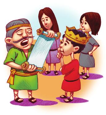 God s Stories Are in the Bible 2 Chronicles 34:1-3, 8, 14-16, 29-31 When Josiah was just eight years old, he became a king. He was almost too small to wear a crown on his head!