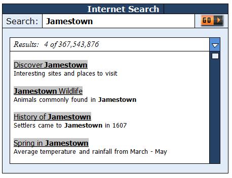 2 A student who searches for information about Jamestown finds these websites. Which website would most likely have information about a museum in Jamestown?