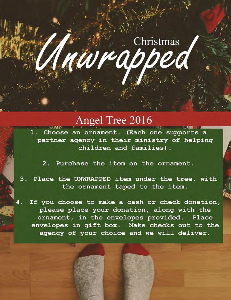 2016 Angel Tree Christmas is quickly approaching, and FPCC will continue the annual tradition of having an Angel Tree in Westminister Hall.