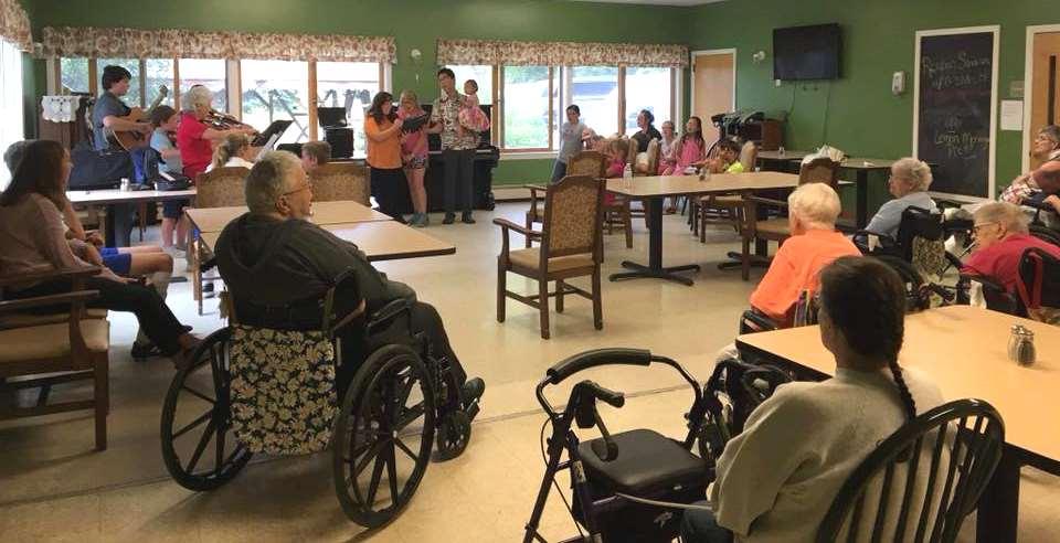 Every first Sunday Houlton UMC brings a service to Gardiner Nursing Home and every second Sunday to Madigan Nursing Home. The service time is 2 p.m. and you are welcome to join the group.