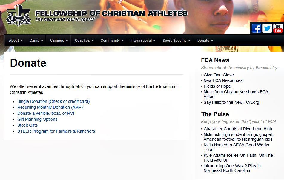 Funding FCA is a faith financed ministry and as such depends on the generosity of donors to support our ministry staff.