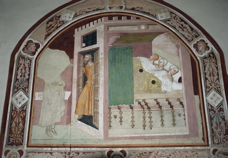 Bartolo di Fredi. St Nicholas and the Dowry to the three girls (1360 circa).
