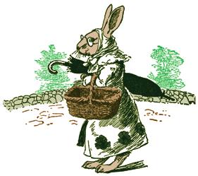 MOTHER RABBIT GOES TO MARKET Lapino and Trottino began to be old enough to eat alone, but they did not yet know much about plants, and so their mother had told them not to eat anything unless she