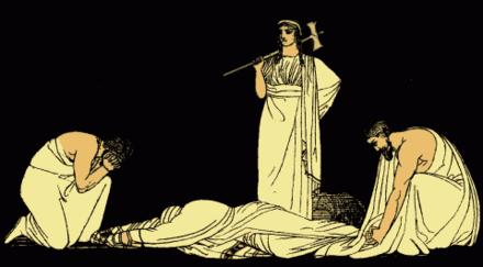 The Oresteia The Oresteia is a trilogy of Greek plays written by Aeschylus that describes the homecoming of King Agamemnon from the Trojan war.